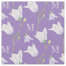 Harebell Monogramm lila blaues Gewebe Stoff