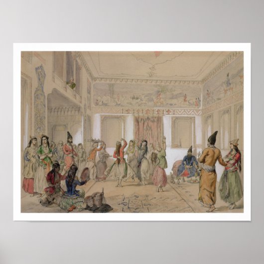 Harem Fest, Teheran (Bleistift & w/c auf Papier) Poster (Vorne)