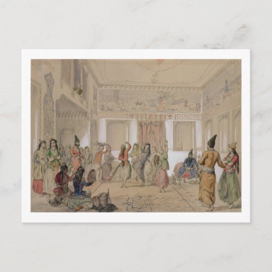 Harem Fest, Teheran (Bleistift & w/c auf Papier) Postkarte (Vorderseite)