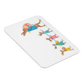 Hares auf einem Ostereierjagd Kühlschrankmagnet Magnet (Rechte Seite)