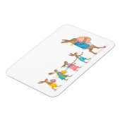 Hares auf einem Ostereierjagd Kühlschrankmagnet Magnet (Linke Seite)