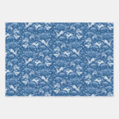 Hares Field Bunnies Kanbits Muster Blau Weiß Geschenkpapier Set (Vorderseite 2)