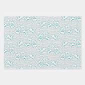 Hares Field Bunnies Kanbits Muster Weißer Schnee Geschenkpapier Set (Vorderseite)