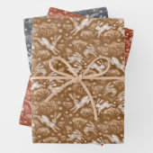 Hares Field Bunnies Kanbits Pattern Earth Shades Geschenkpapier Set (Beispiel)
