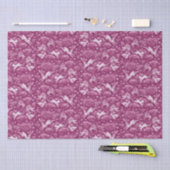 Hares Field Bunnies Kanbits Winter Pattern Fuchsia Seidenpapier (Handwerk)