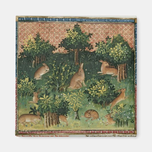Hares in einem Wald Magnet (Vorne)