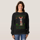 Hares Rabbit Weihnachtsmannmütze Matching Ugly Har Sweatshirt (Vorne ganz)