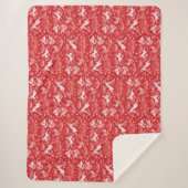 Hares Snow Field Bunnies Rabbit Winter Pattern Red Sherpadecke (Vorderseite)