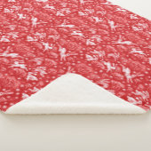 Hares Snow Field Bunnies Rabbit Winter Pattern Red Sherpadecke (3/4)