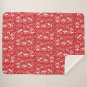 Hares Snow Field Bunnies Rabbit Winter Pattern Red Sherpadecke (Vorderseite (Horizontal))