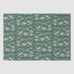 Hares Snow Field Weißes Kaninchen Wintermuster Grü Seidenpapier