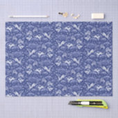 Hares Snow Field White Kanbits Winter Pattern Blau Seidenpapier (Handwerk)