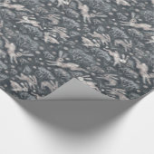 Hares Snow Field White Kanbits Winter Pattern Grau Geschenkpapier (Ecke)
