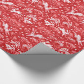 Hares Snow Field White Kanbits Winter Pattern Red Geschenkpapier (Ecke)