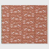 Hares Snow Field White Rabbit Winter Pattern Brown Geschenkpapier (Flach)