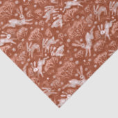 Hares Snow Field White Rabbit Winter Pattern Brown Seidenpapier (Detail)