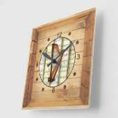Harfe ~ 3 Dimensionen ~ Folk Art Box ~ Quadratische Wanduhr (Winkel)