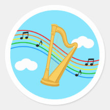 Harfe Aufkleber Himmel Regenbogen Musik Kinder