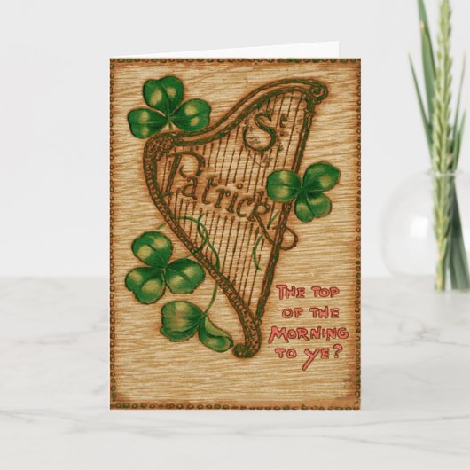 Harfe des Kleeblatts von Erin Karte (Vorderseite)