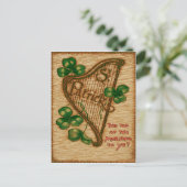 Harfe des Kleeblatts von Erin Postkarte (Stehend Vorderseite)