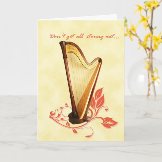 Harfe Geburtskarte Karte (Gelbe Blume)