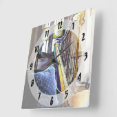 Harfe im Musiksaal Quadratische Wanduhr (Winkel)