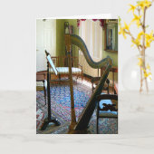 Harfe im Wohnzimmer Karte (Gelbe Blume)