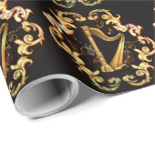 Harfe in der goldenen Farbe Geschenkpapier (Rolleneckpunkt)