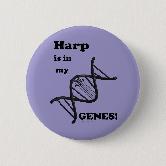 Harfe ist in meinen Genen Button (Vorderseite)