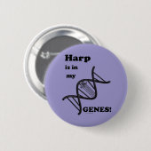 Harfe ist in meinen Genen Button (Vorne & Hinten)