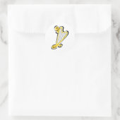 Harfe Runder Aufkleber (Tasche)