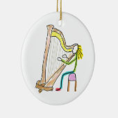 Harfe spielender Stockmann Keramik Ornament (Rechts)