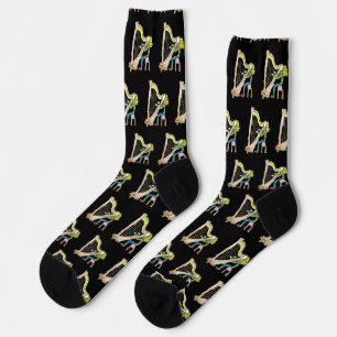 Harfe spielender Stockmann Socken