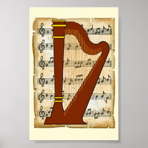Harfe und Musik Poster