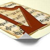Harfe und Musikposter Poster (Ecke)