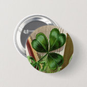 Harfe von Erin Vintage St. Patrick's Day Button (Vorne & Hinten)