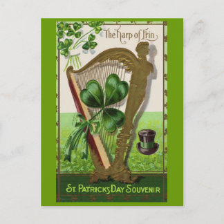 Harfe von Erin Vintage St. Patrick's Day Postkarte