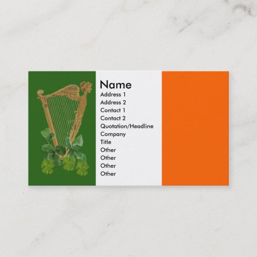 Harfe von Tara-Visitenkarten Visitenkarte (Vorderseite)