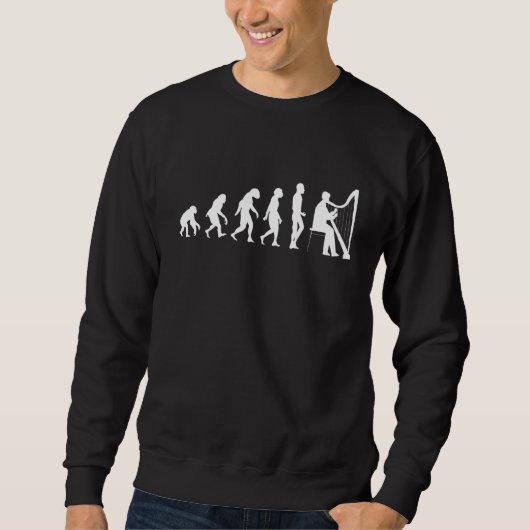 Harfen-Evolution Cool Music Klassisches Orchester Sweatshirt (Vorderseite)