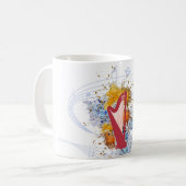 Harfen-Farbexplosions-Kaffee-Tasse Kaffeetasse (Vorderseite Links)