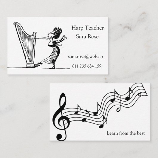 Harfen-Lehrer Visitenkarte (Vorne/Hinten)