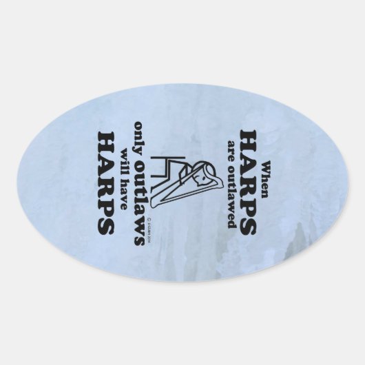 Harfen Oval Sticker (Vorderseite)