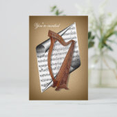 Harfeneinladungskarten Einladung (Stehend Vorderseite)