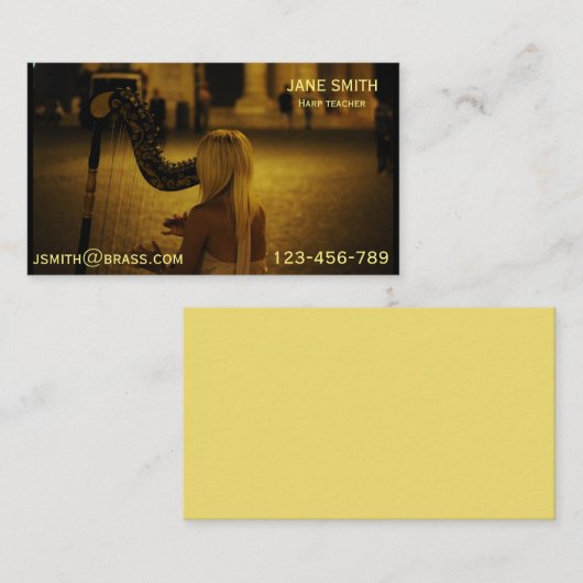 Harfenlehrer oder -tutor visitenkarte (Vorne/Hinten)
