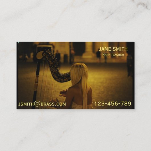 Harfenlehrer oder -tutor visitenkarte (Vorderseite)