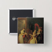 Harfenlektion gegeben von Madame de Genlis Button (Vorne & Hinten)