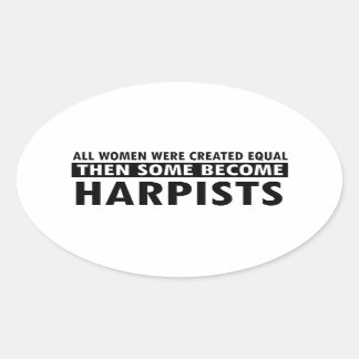 Harfenmusikdesigns Ovaler Aufkleber