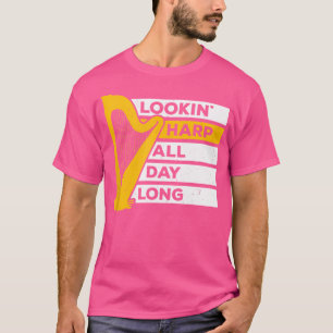 Harfenmusiker Looking Harp Musical Harpist Orchest T-Shirt
