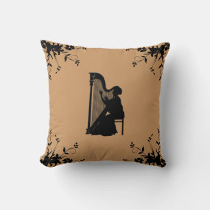 Harfenspieler-Dekorative Braunwurfkissen Kissen