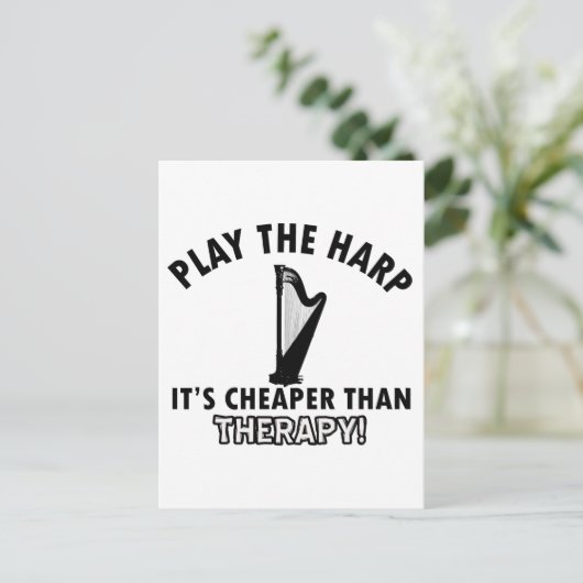 Harfentherapie Postkarte (Stehend Vorderseite)